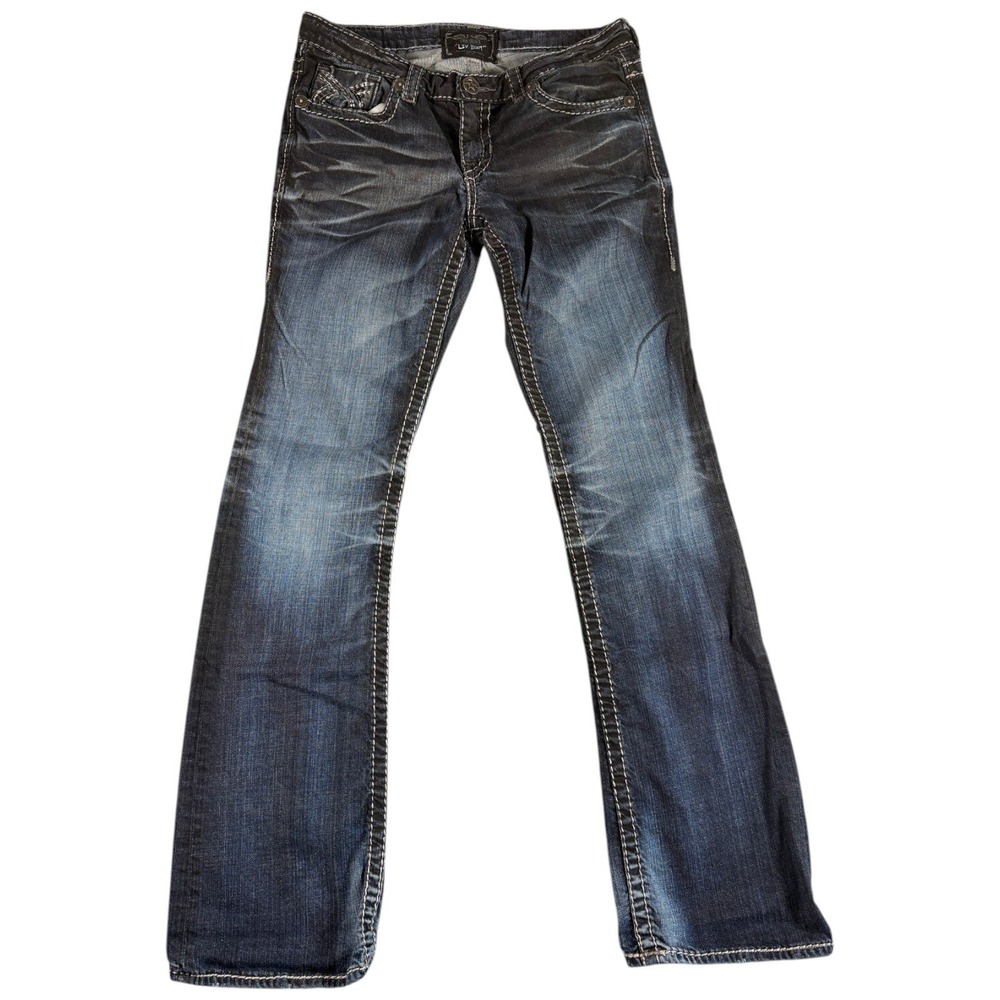 Big Star Liv Boot Jeans Womens 30L Dark Wash Bootcut Y2K Western Lowrise Cowgirl